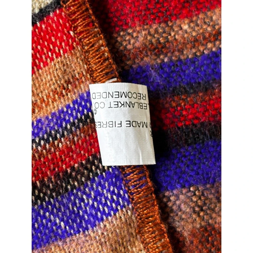 Saddleblanket Co Southwestern Geometric Fringed Scarf Blue Rust Orange Tribal